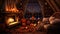 Charming Halloween in Cozy, Candlelit Living Room