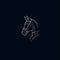 Charming Horse Head Icon On Dark Background - Minimalist Tonalist Illustration