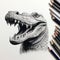 Charming Hyper-realistic Alligator Head Drawing In 8k 3d Style