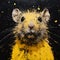 Charming Hyperrealistic Animal Portrait: Yellow Rat On Black