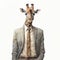Charming Hyperrealistic Giraffe Painting In Vintage Watercolor Style