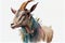 A charming illustration depicting a lively and expressive goat, showcasing its playful nature and endearing features in