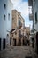 Charming Italian Balconies: Old Buildings Adorned with Balconies in a Typical Polignano a Mare Street