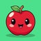 Charming Kawaii Apple Clipart - Sweet Fruit Illustration