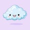 Charming Kawaii Cloud Clipart - Adorable Weather Illustration