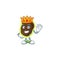 A charming King of firmicutes cartoon character design with gold crown