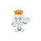 A charming King of planctomycetes cartoon character design with gold crown