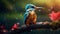 Charming Kingfisher In The Rain - Hd Wallpaper