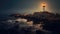 A charming lighthouse photo realistic illustration - Generative AI.