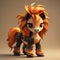 Charming Little Pony Model With Orange Hair - Vray Style