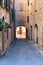 Charming little tight narrow streets of Volterra town