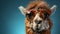 Charming Llama In Sunglasses: A Colorized Retro Glamor Shot