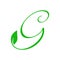 Charming logo design initial G leaf