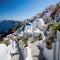 The charming Mediterranean-inspired village with narrow stairs and white buildings