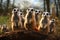 Charming meerkat family, captured in a delightful and funny illustration