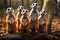 Charming meerkat family, captured in a delightful and funny illustration