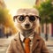 Charming Meerkat In Glasses: A Surreal Digital Portrait