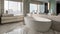 Charming Minimalist Bathroom: White & Beige Tones, Clean Lines, and Elegant Fixtures