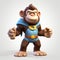 Charming Monkey Avatar For Smash Bros 3d Render With Tonal Sharpness