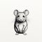 Charming Mouse Portrait: Minimalistic Cartoon Realism With Hand Lettering