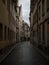 Charming narrow alley lane street with old traditional houses buildings in Strasbourg Grand Est Bas Rhin Alsace France