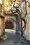 Charming narrow street of Venasque. France