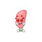 Charming neisseria gonorhoeae cartoon character with a falling in love face