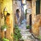 Charming old streets of mediterranean villages