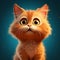 Charming Orange Cat With Expressive Eyes In Realistic Style