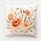 Charming Orange Flower Illustration Pillow - Wall Art Cushions