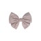 Charming pale pink cotton fabric bow with short tails on a white background. Adds rustic elegance to any project.