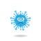 Charming picture of coronavirus bacteria mascot design concept with sad expression. Mascot logo design