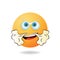 Charming picture of emoticon mascot design concept with angry expression. Mascot logo design