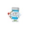 Charming picture of medical bottle Cupid mascot design concept with arrow and wings