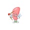 Charming picture of neisseria gonorhoeae Cupid mascot design concept with arrow and wings