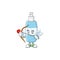 Charming picture of spray hand sanitizer Cupid mascot design concept with arrow and wings
