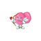 Charming picture of streptococcus pyogenes Cupid mascot design concept with arrow and wings