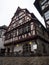 Charming picturesque old traditional architecture half-timbered house building in Strasbourg Grand Est Alsace France