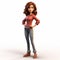 Charming Pixar Style 3d Female Character In Tank Top And Jeans
