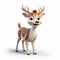 Charming Pixar-style Animated Deer On White Background