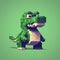 Charming Pixel Art Alligator: A Cute Crocodile Character In Voxel Style