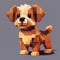 Charming Pixel Dog Illustration With Hyper-realistic Details