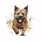 Charming Portrait: Watercolor Cairn Terrier Puppy at its Cutest AI Generated