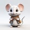 Charming Realism: Cute Mouse 3d Clay Render With Backpack And Coat