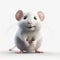 Charming Realism: Cute White Mouse In 3d Animation Style