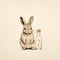 Charming Realism: Detailed Rabbit Illustration With Small Bottle