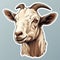 Charming Realism Goat Head Sticker Illustration With Retro Vintage Style