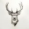 Charming Realism: Ink Drawing Of Deer Head In Frontal Perspective