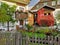 Charming residential houses on a sunny autumn day. Bad Aussee, Styria, Austria