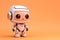 Charming Robot Character. 3D Chatbot GPT Mascot. Orange Technology Banner. Copy Space. AI Generated
